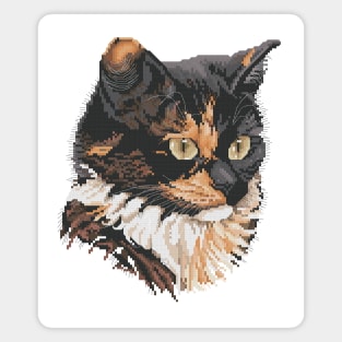 Tortoiseshell Cat Cross Stitch Magnet